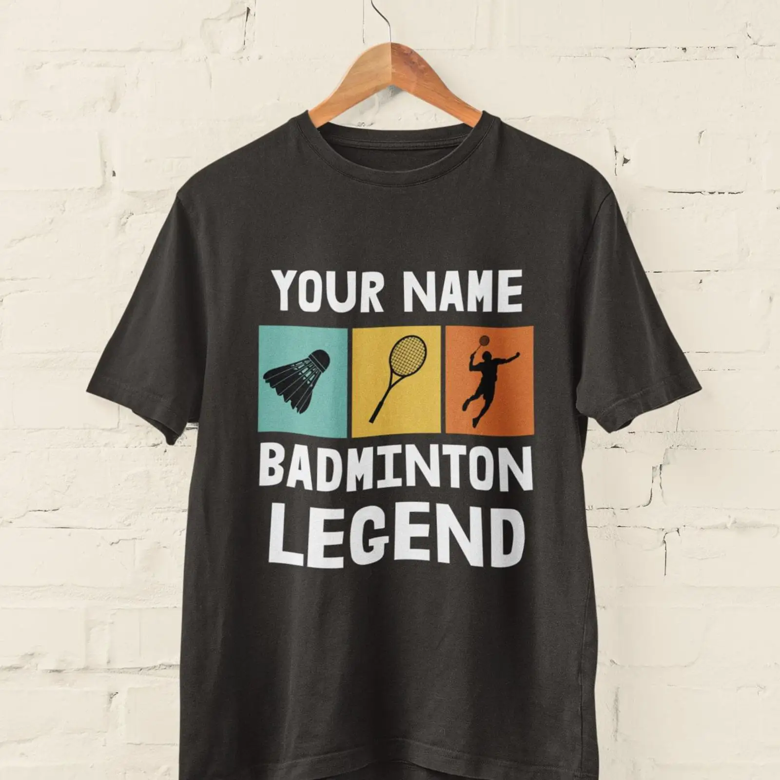 Badminton Legend - تي شيرت مخصص للاعبي البادمنتون مع