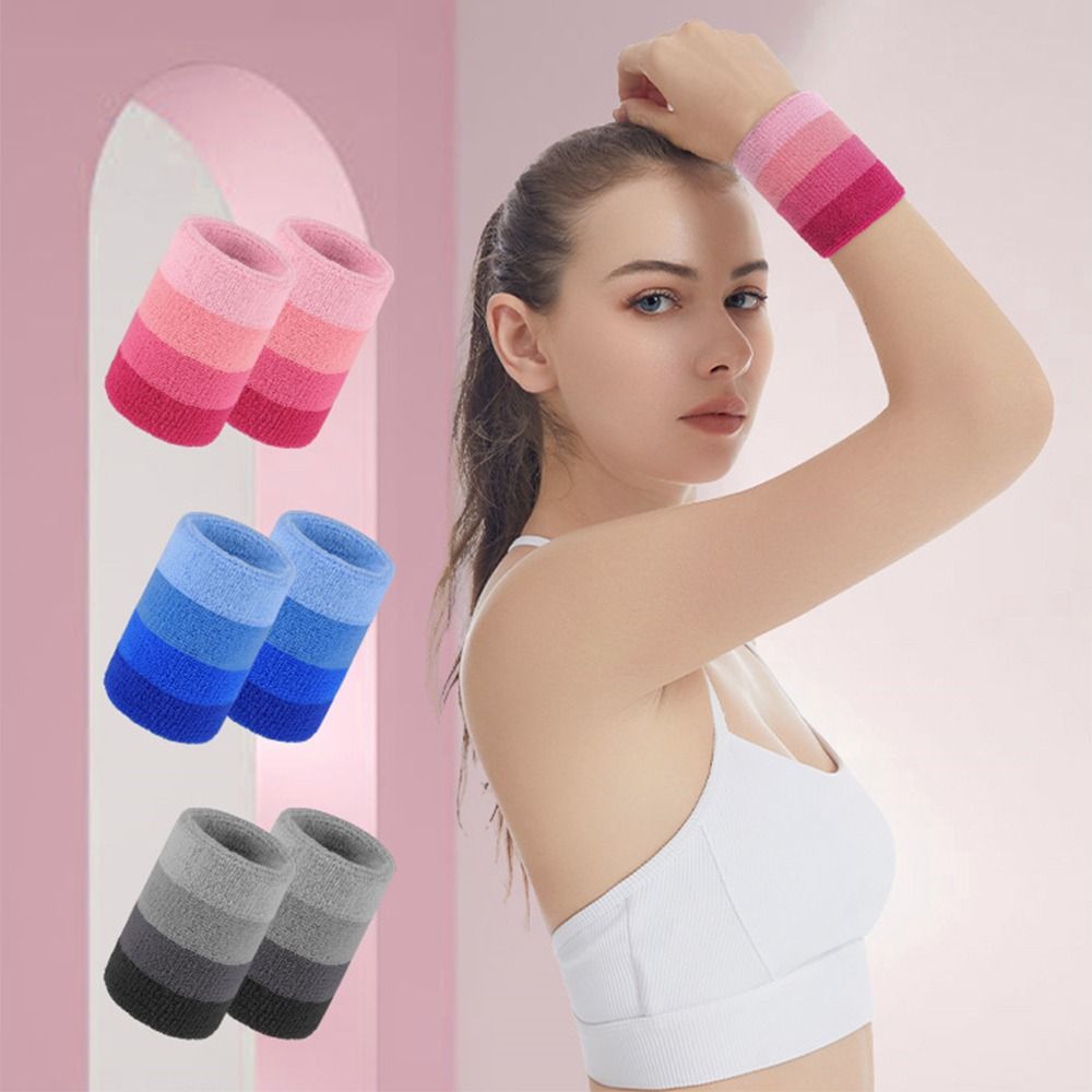 Wristband Pair Sweat - قطعتان/زوج من أربطة المعصم الرياضية الملونة