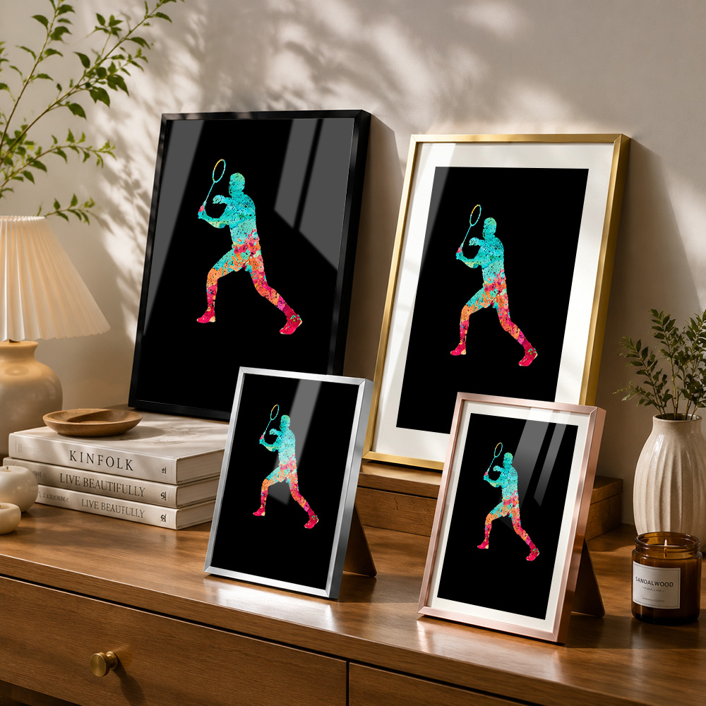 ملصق معدني مؤطر بألوان زاهية ل - مراجعة Badminton Photo وسعره