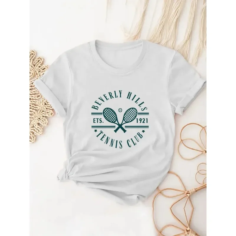 مضرب كرة الريشة تي شيرت مطبوع  - مراجعة Badminton Aesthetic وسعره